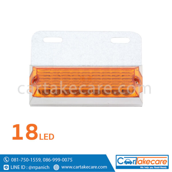 ไฟราวข้าง รถบรรทุก led เหลี่ยม 18 led เหลือง