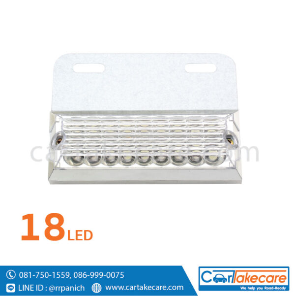 ไฟราวข้าง รถบรรทุก led เหลี่ยม 18 led ขาว