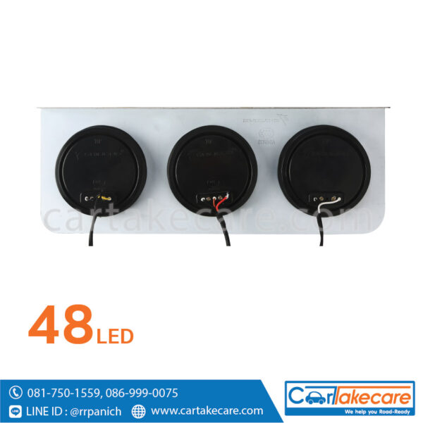 ไฟท้าย led รถบรรทุก กลม 3 ตอน สแตนเลส 24V