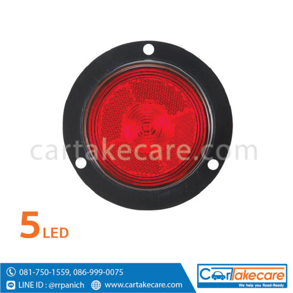 ไฟท้าย led รถบรรทุก 3 นิ้ว 5 led แดง