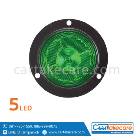 ไฟท้าย led รถบรรทุก 3 นิ้ว 5 led เขียว