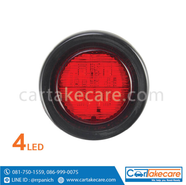 ไฟท้าย led ขอบยาง รถบรรทุก 2 นิ้ว 4 led แดง