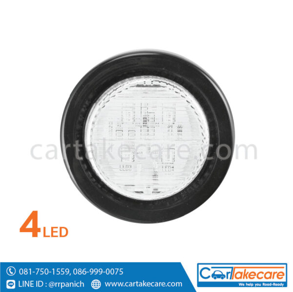 ไฟท้าย led รถบรรทุก 2 นิ้ว ขอบยาง 4 led ขาว