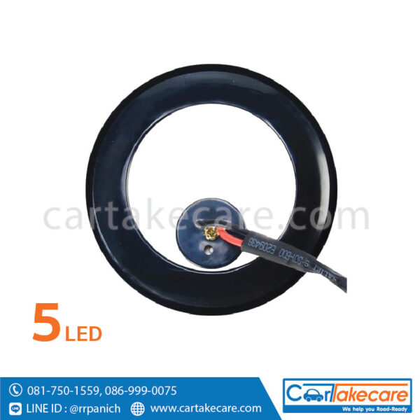 ไฟท้าย led รถบรรทุก ขอบยาง 24V 3 นิ้ว 5 led