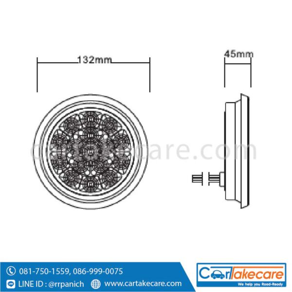 ไฟท้าย led รถบรรทุก 4 นิ้ว ขอบยาง