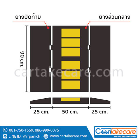 ลูกระนาด ชะลอความเร็ว 90x50x5 ซม. ไทวัสดุ